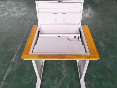 單人翻轉(zhuǎn)學(xué)生電腦桌（實木單人位）