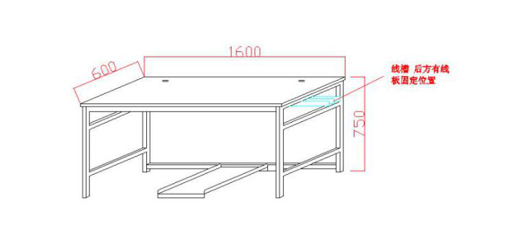 普通課桌（無擋板，單機(jī)拖）